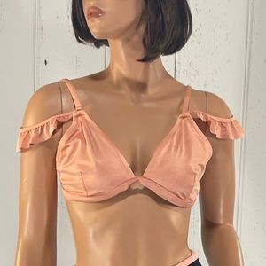 *Pink Victoria’s Secret  Women's Coral Bikini Top Sz L